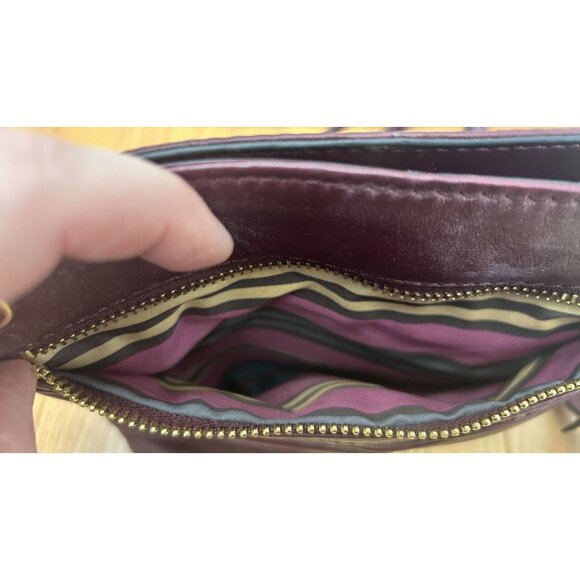 Vintage Etienne Aigner - Ruched Leather Crossbody - Burgundy - Picture 6 of 6